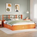 vidaXL, vidaXL Massivholzbett ohne Matratze Wachsbraun 180x200 Kiefernholz