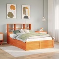 vidaXL, vidaXL Massivholzbett ohne Matratze Wachsbraun 160x200 Kiefernholz