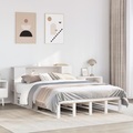 vidaXL, vidaXL Massivholzbett mit Regal ohne Matratze Weiß 120x190 cm