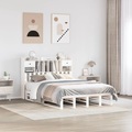 vidaXL, vidaXL Massivholzbett mit Regal ohne Matratze Weiß 140x190 cm Kiefer