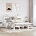 vidaXL, vidaXL Massivholzbett mit Regal ohne Matratze Weiß 180x200 cm Kiefer