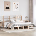 vidaXL, vidaXL Massivholzbett mit Regal ohne Matratze 200x200 cm Massivholz