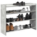 vidaXL, vidaXL Schuhregal Betongrau 80x25x61,5 cm Holzwerkstoff