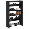 vidaXL, vidaXL Schuhregal Schwarz 60x25x100 cm Holzwerkstoff