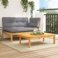 vidaXL, vidaXL 2-tlg. Garten-Sofagarnitur aus Paletten mit Kissen Akazienholz