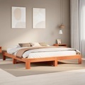 vidaXL, vidaXL Massivholzbett ohne Matratze Wachsbraun 180x200 Kiefernholz