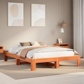 vidaXL, vidaXL Massivholzbett ohne Matratze Wachsbraun 140x200 cm Kiefernholz
