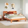 vidaXL, vidaXL Massivholzbett ohne Matratze Wachsbraun 200x200 Kiefernholz