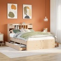 vidaXL, vidaXL Massivholzbett mit Regal ohne Matratze 150x200 cm Kiefernholz