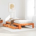 vidaXL, vidaXL Massivholzbett ohne Matratze Wachsbraun 90x200 Kiefernholz
