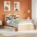 vidaXL, vidaXL Massivholzbett mit Regal ohne Matratze 120x190 cm Kiefer