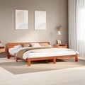 vidaXL, vidaXL Massivholzbett ohne Matratze Wachsbraun 200x200 Kiefernholz