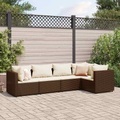 vidaXL, vidaXL 5-tlg. Garten-Lounge-Set mit Kissen Braun Poly Rattan