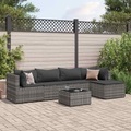 vidaXL, vidaXL 6-tlg. Garten-Lounge-Set mit Kissen Grau Poly Rattan