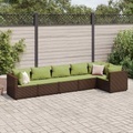 vidaXL, vidaXL 6-tlg. Garten-Lounge-Set mit Kissen Braun Poly Rattan