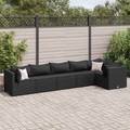 vidaXL, vidaXL 6-tlg. Garten-Lounge-Set mit Kissen Schwarz Poly Rattan