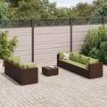 vidaXL, vidaXL 8-tlg. Garten-Lounge-Set mit Kissen Braun Poly Rattan