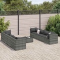 vidaXL, vidaXL 9-tlg. Garten-Lounge-Set mit Kissen Grau Poly Rattan