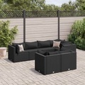vidaXL, vidaXL 7-tlg. Garten-Lounge-Set mit Kissen Schwarz Poly Rattan