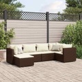 vidaXL, vidaXL 6-tlg. Garten-Lounge-Set mit Kissen Braun Poly Rattan