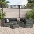 vidaXL, vidaXL 6-tlg. Garten-Lounge-Set mit Kissen Grau Poly Rattan