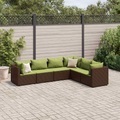 vidaXL, vidaXL 6-tlg. Garten-Lounge-Set mit Kissen Braun Poly Rattan