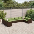 vidaXL, vidaXL 10-tlg. Garten-Lounge-Set mit Kissen Braun Poly Rattan
