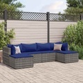 vidaXL, vidaXL 6-tlg. Garten-Lounge-Set mit Kissen Grau Poly Rattan