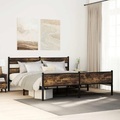 vidaXL, vidaXL Metallbett ohne Matratze Räuchereiche 183x213 cm