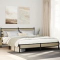 vidaXL, vidaXL Metallbett ohne Matratze Sonoma-Eiche 180x200 cm