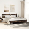 vidaXL, vidaXL Metallbett ohne Matratze Räuchereiche 193x203 cm