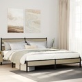 vidaXL, vidaXL Metallbett ohne Matratze Sonoma-Eiche 200x200 cm