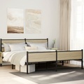 vidaXL, vidaXL Metallbett ohne Matratze Sonoma-Eiche 180x200 cm