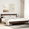 vidaXL, vidaXL Metallbett ohne Matratze Braun Eichen-Optik 183x213 cm