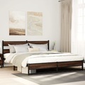 vidaXL, vidaXL Metallbett ohne Matratze Braun Eichen-Optik 183x213 cm