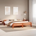 vidaXL, vidaXL Massivholzbett ohne Matratze Wachsbraun 180x200 Kiefernholz