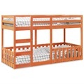 vidaXL, vidaXL Etagenbett Wachsbraun 90x200 cm Massivholz Kiefer