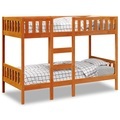 vidaXL, vidaXL Etagenbett Wachsbraun 90x200 cm Massivholz Kiefer