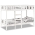 vidaXL, vidaXL Etagenbett Weiß 90x190 cm Massivholz Kiefer