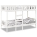 vidaXL, vidaXL Etagenbett Weiß 75x190 cm Massivholz Kiefer
