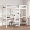 vidaXL, vidaXL Hochbett ohne Matratze Weiß 90x190 cm Massivholz Kiefer