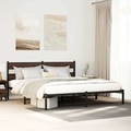 vidaXL, vidaXL Bettgestell ohne Matratze mit Kopfteil Braun Eiche 180x200 cm