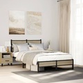 vidaXL, vidaXL Metallbett ohne Matratze Sonoma-Eiche 120x190 cm