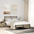 vidaXL, vidaXL Metallbett ohne Matratze Sonoma-Eiche 120x200 cm