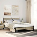 vidaXL, vidaXL Metallbett ohne Matratze Sonoma-Eiche 150x200 cm