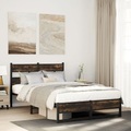 vidaXL, vidaXL Metallbett ohne Matratze Räuchereiche 120x190 cm