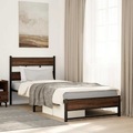 vidaXL, vidaXL Metallbett ohne Matratze Eichen-Optik 100x200 cm