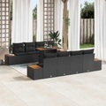 vidaXL, VidaXL - Garten-sofa-set poly-rattan, One Size, Schwarz
