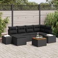 vidaXL, VidaXL - Garten sofa set poly-rattan, One Size, Schwarz