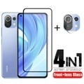 undefined, Full Cover Glass For Xiaomi Mi 11 Lite Glass For Mi 11 Lite Protective Glass HD Film Screen Protector For Mi 11 Lite Lens Glass